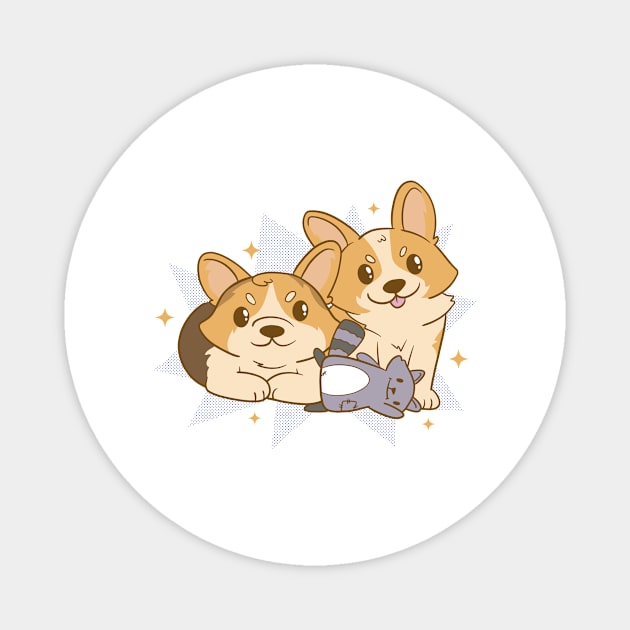 Corgis P R t shirt Magnet by LindenDesigns